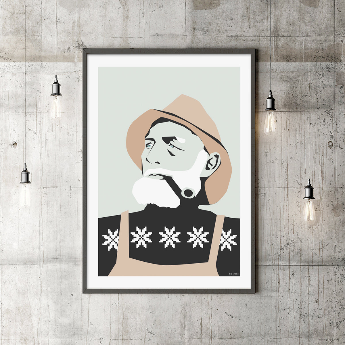 FISKEREN pastellrosa, poster