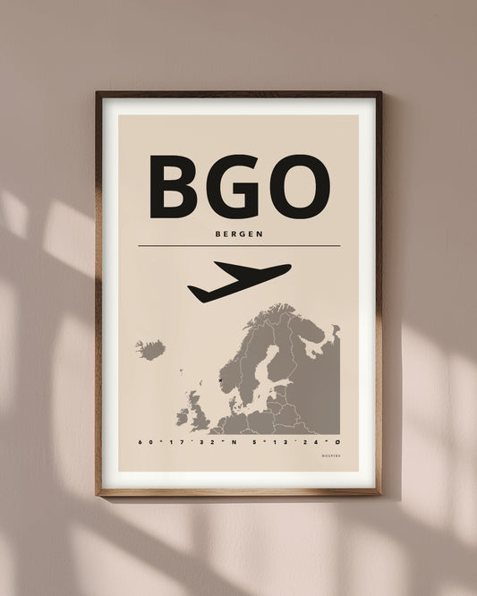 BERGEN pastellrosa, poster