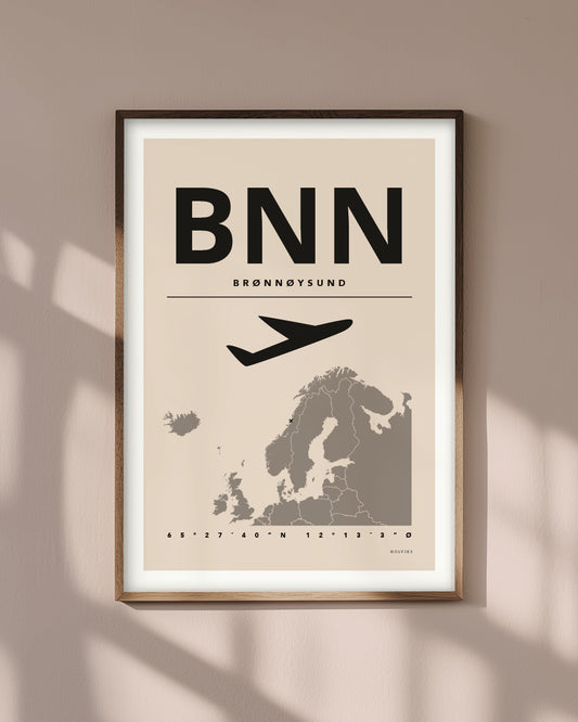 BRØNNØYSUND pastellrosa, poster