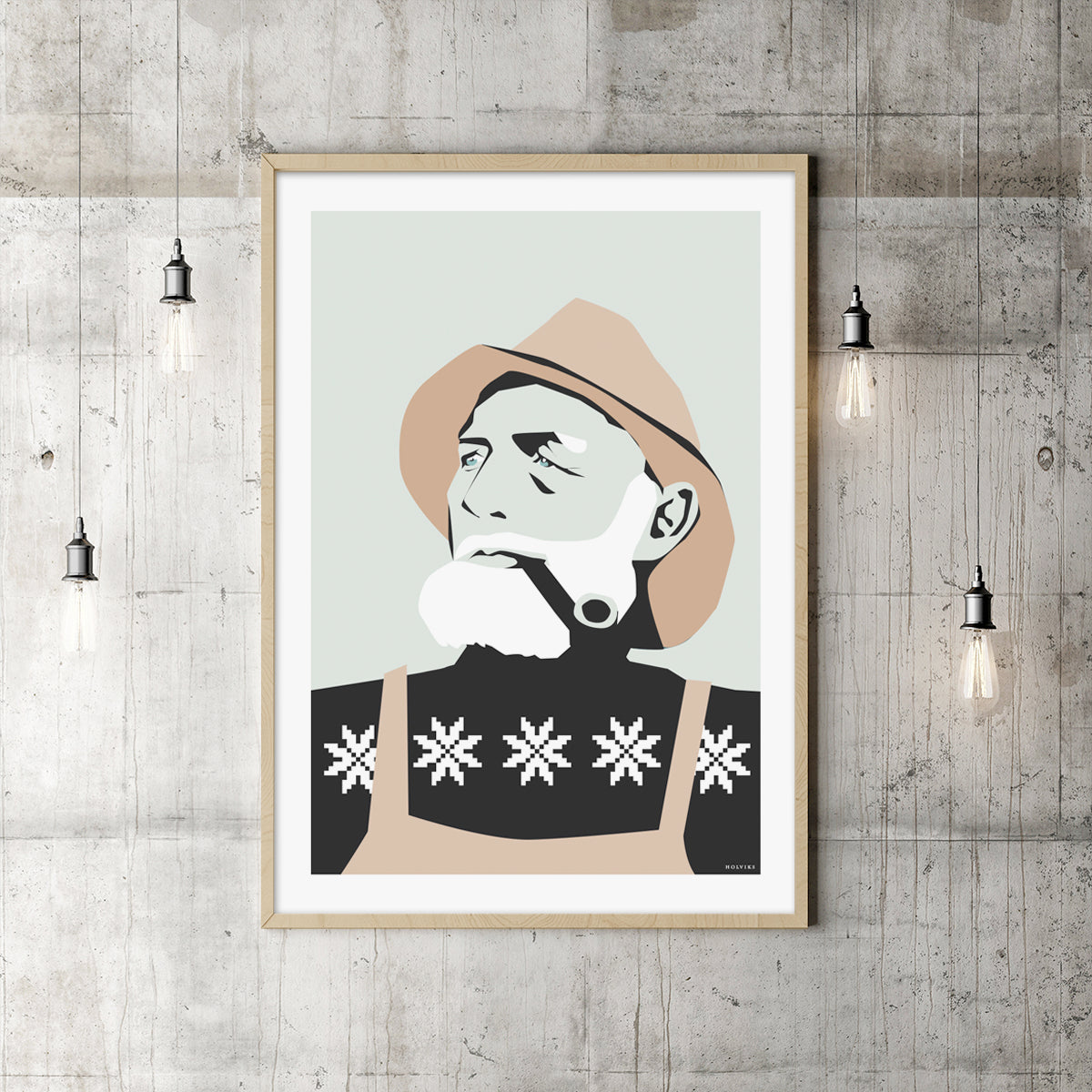FISKEREN pastellrosa, poster