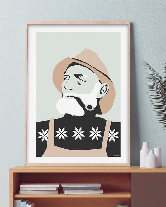FISKEREN pastellrosa, poster
