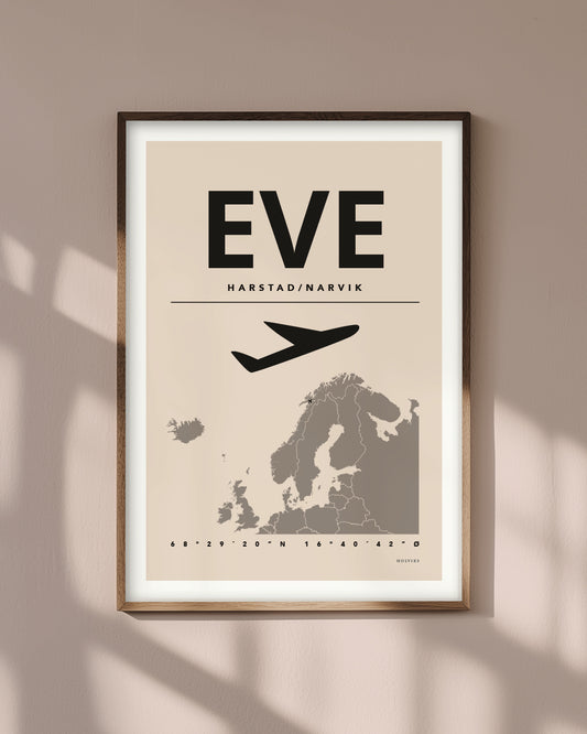 HARSTAD NARVIK pastellrosa, poster