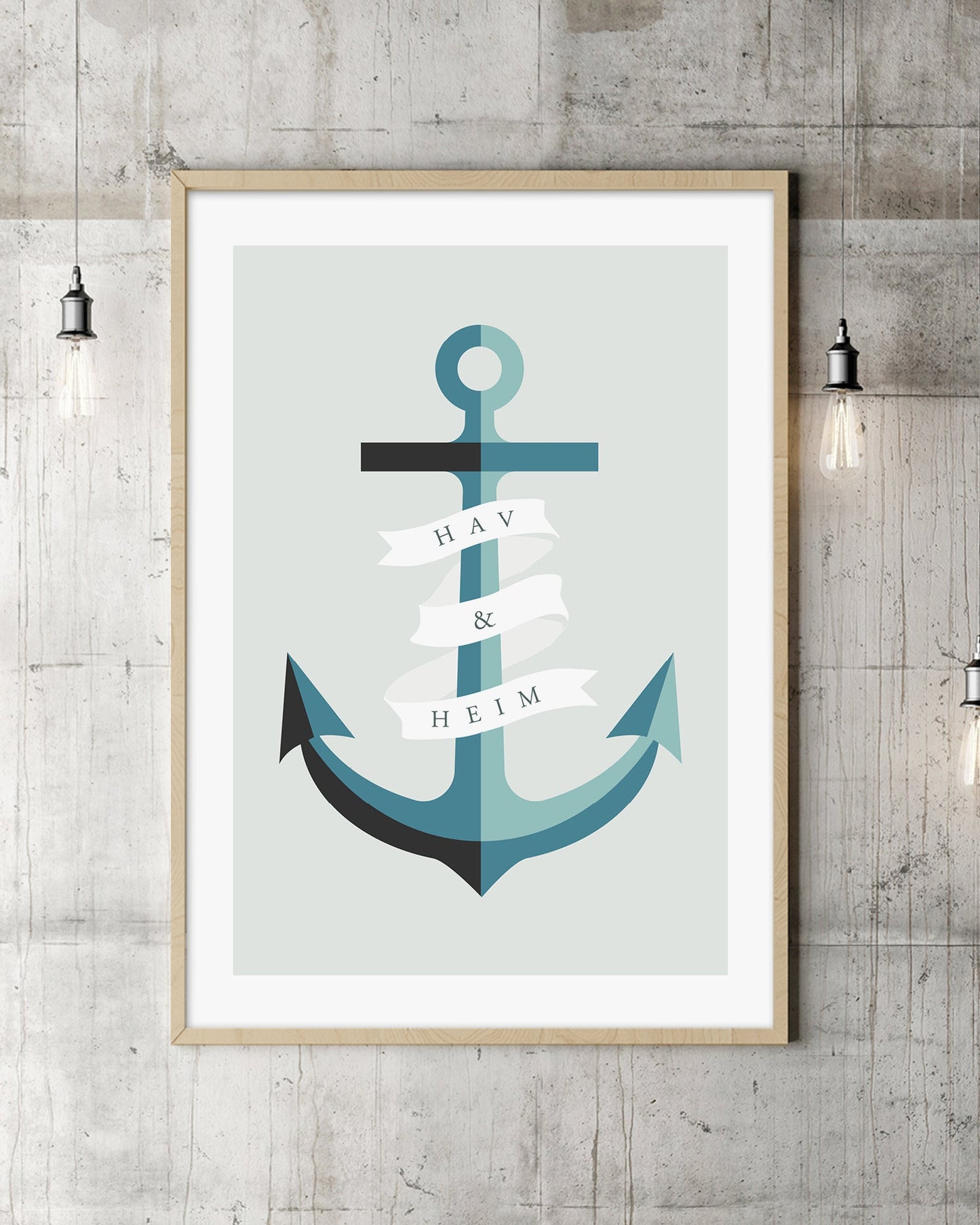 Hav & Heim petrolblå, poster