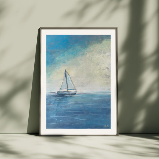 SEILBÅT I HORISONT, limited art print