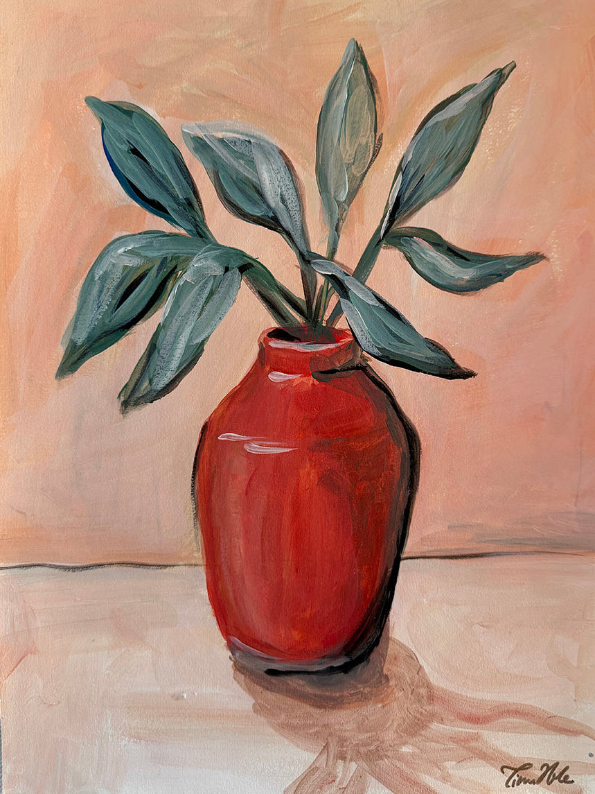 Rød vase, maleri