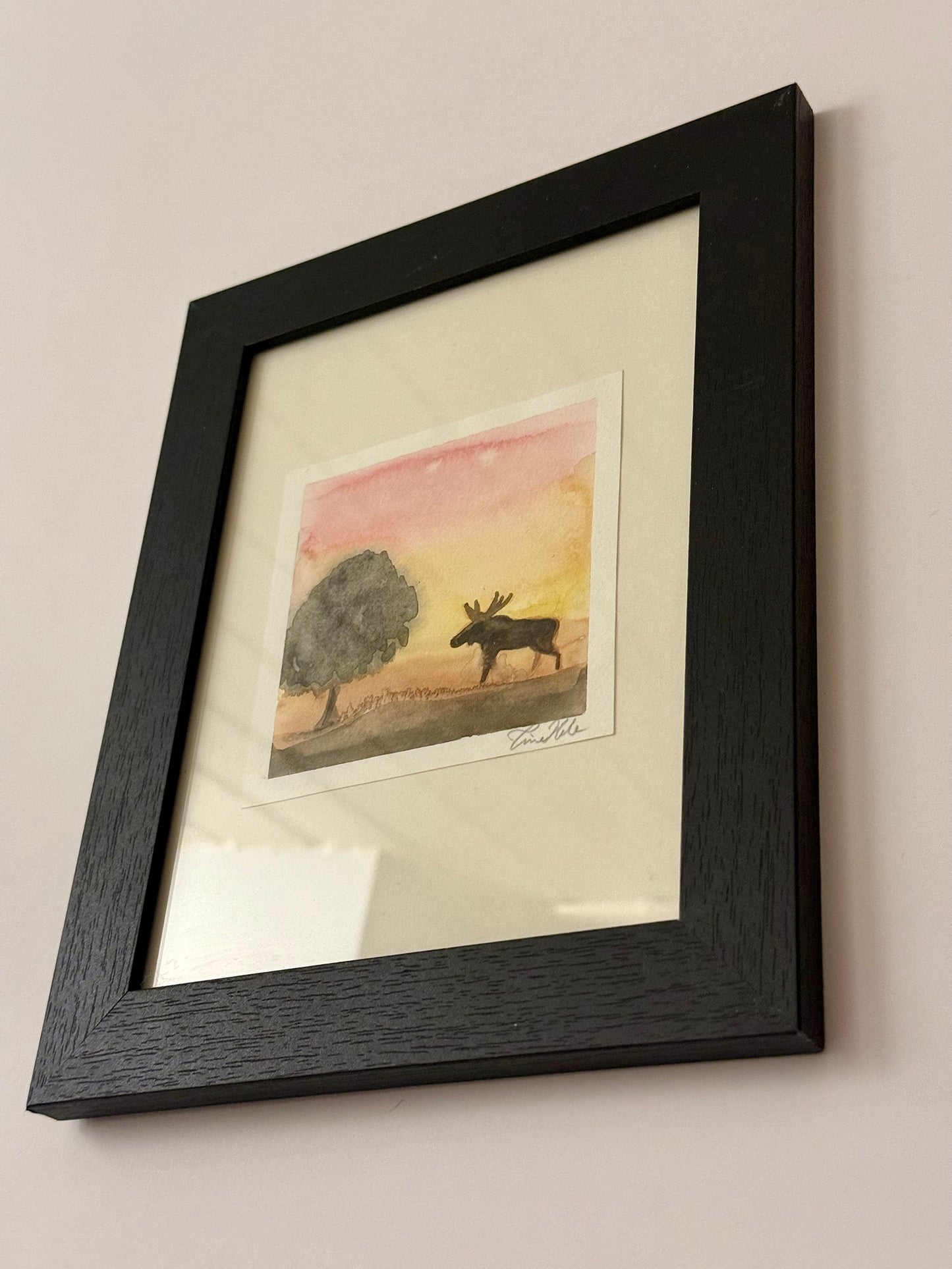 MORGENELG – Akvarell i ramme
