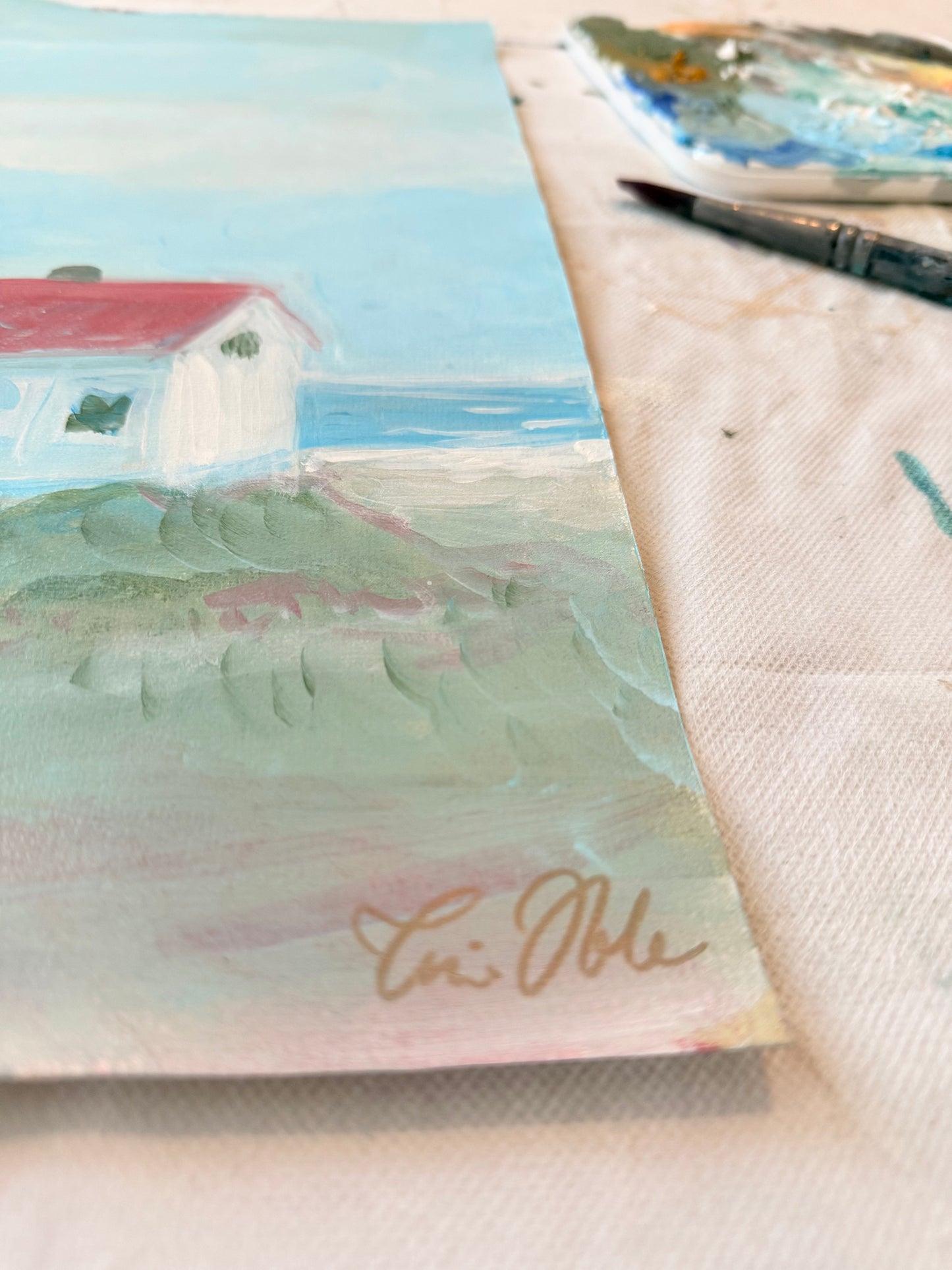 To hus ved havet, maleri