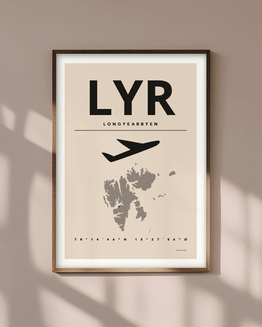 LONGYEARBYEN pastellrosa, poster