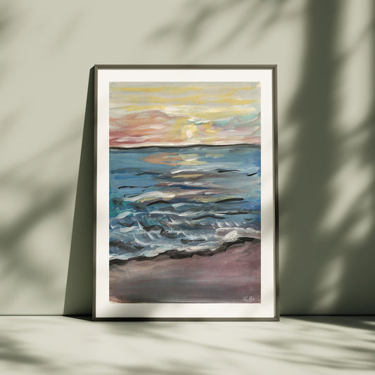 SOLNEDGANG PÅ MJELLE, limited art print