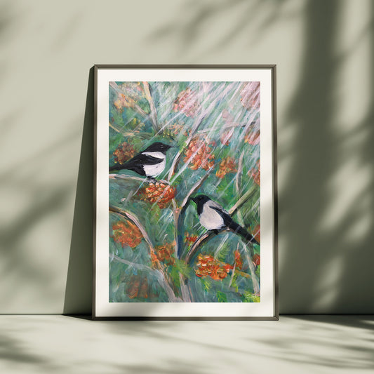 SKJÆRER I ROGNEBÆRTRE, limited art print
